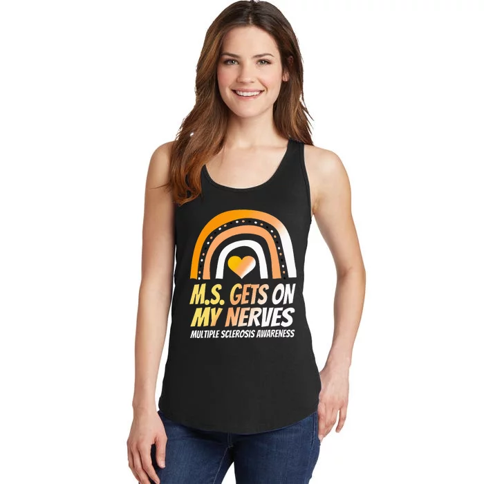 Ms Awareness Multiplesclerosis Wear Orange Ladies Essential Tank