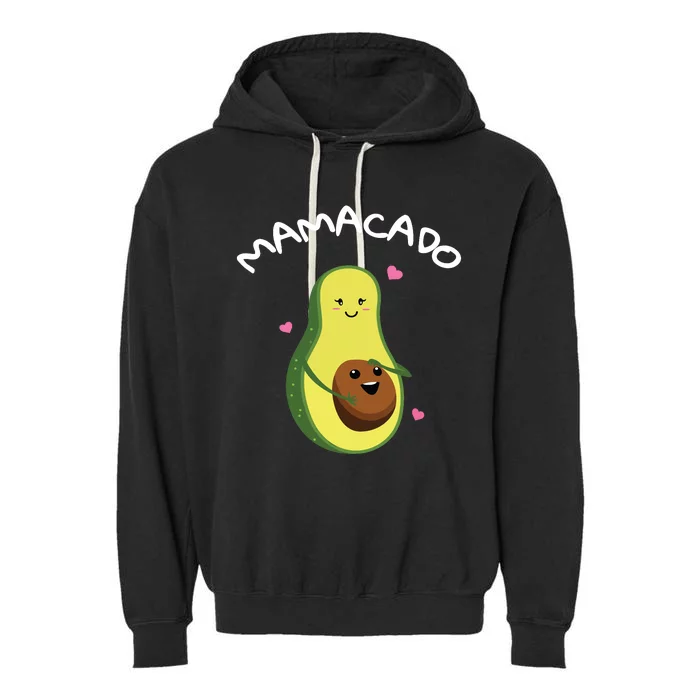 Mamacado Avocado Mom Pregnant New Baby Shower Garment-Dyed Fleece Hoodie