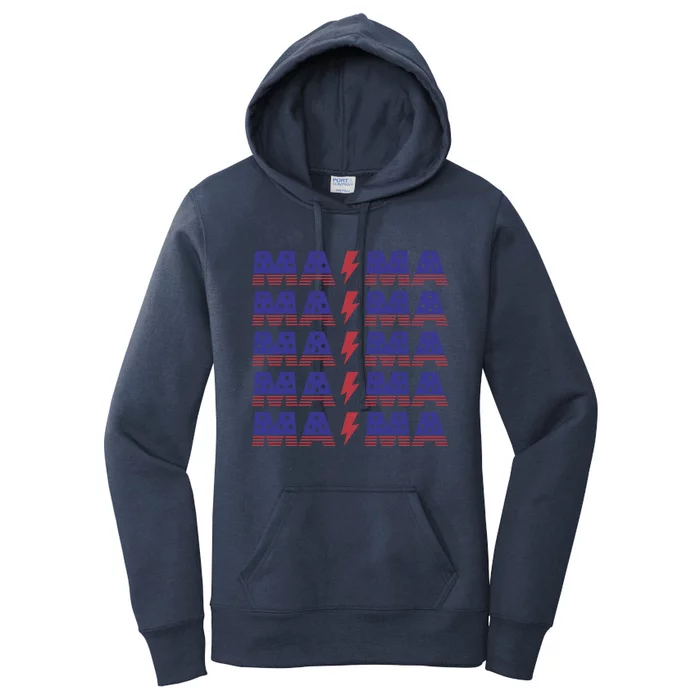 Mama American Mom For Mom And Grandma Gift Women's Pullover Hoodie