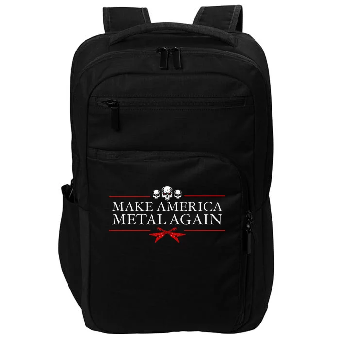 Make America Metal Again Trump Rock Heavy Music Thrash Impact Tech Backpack