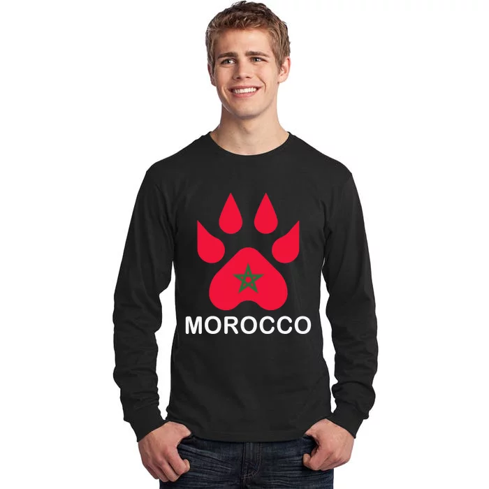 Moorish American Morocco Flag Moroccan Soccer Supporter Tall Long Sleeve T-Shirt