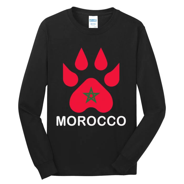 Moorish American Morocco Flag Moroccan Soccer Supporter Tall Long Sleeve T-Shirt