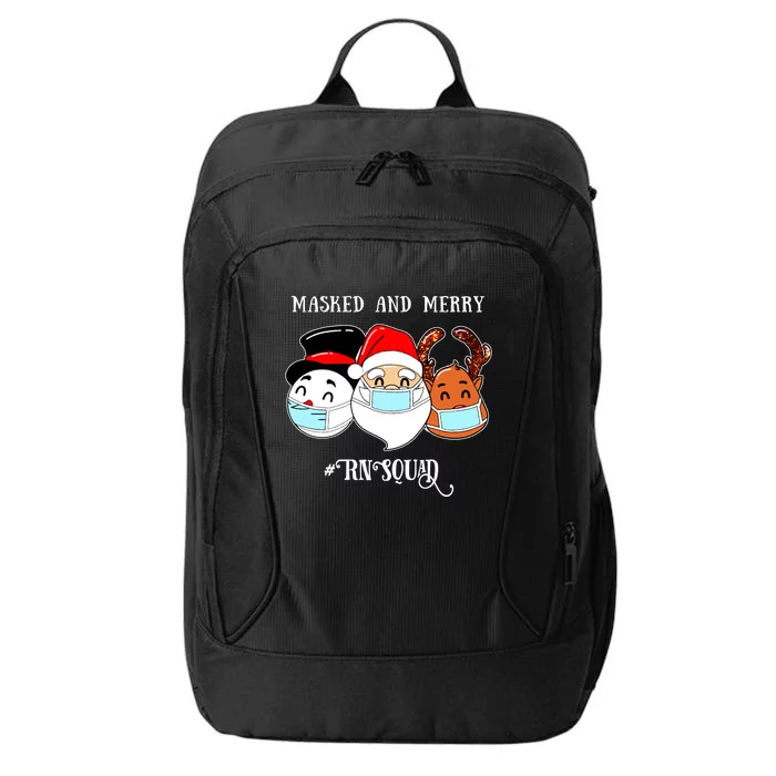 Merry And Masked Rn Squad Santas Pajama Hat Christmas Meaningful Gift City Backpack