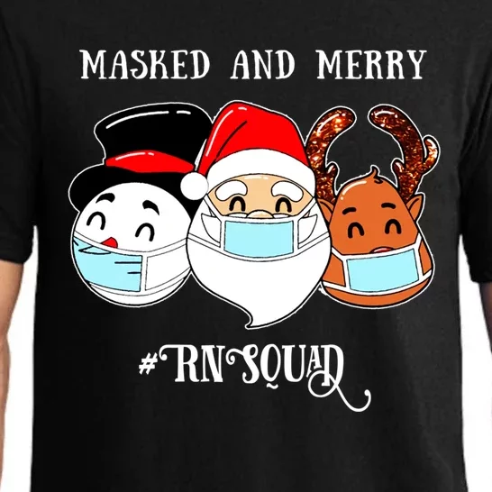 Merry And Masked Rn Squad Santas Pajama Hat Christmas Meaningful Gift Pajama Set