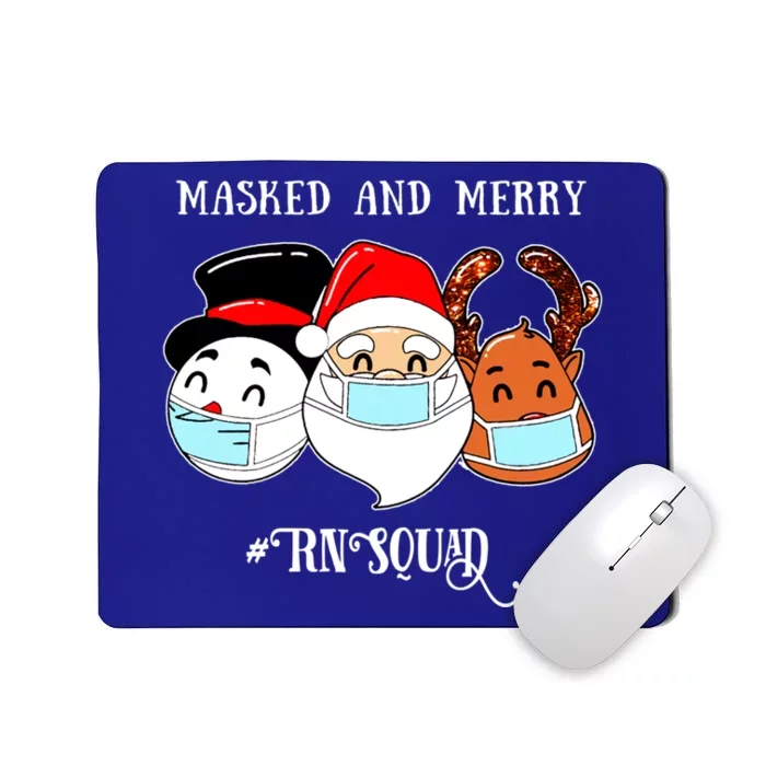 Merry And Masked Rn Squad Santas Pajama Hat Christmas Meaningful Gift Mousepad