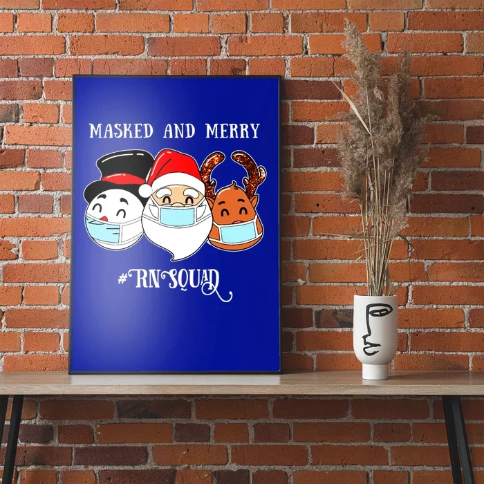 Merry And Masked Rn Squad Santas Pajama Hat Christmas Meaningful Gift Poster