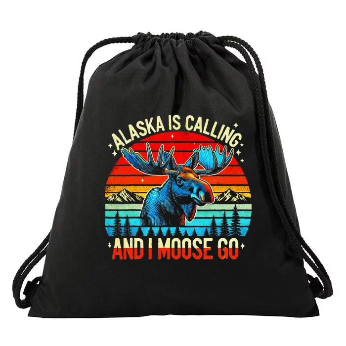 M348 Alaska Moose Rack Tourist Travel Funny Drawstring Bag