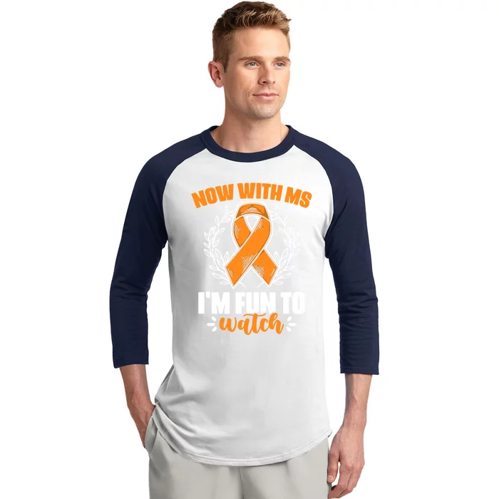 Ms Awareness Multiple Sclerosis Survivor Gift Baseball Sleeve Shirt