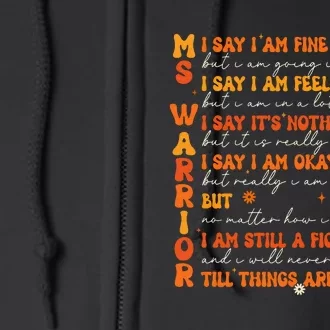 Ms Awareness Multiple Sclerosis Awareness Full Zip Hoodie