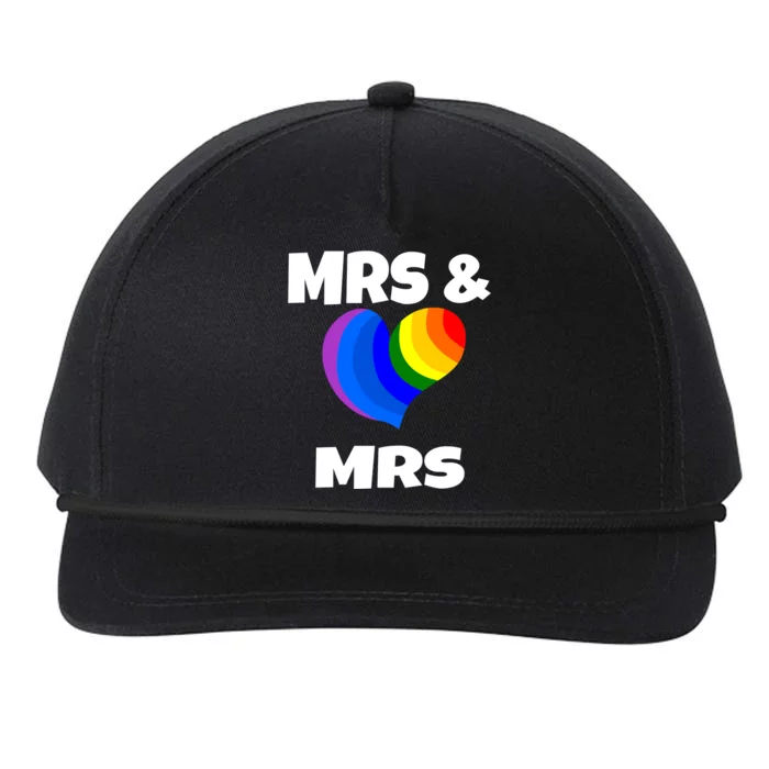 Mrs And Mrs Lgbtq Valentines Day Matching Couple Gift Lesbian Funny Gift Snapback Five-Panel Rope Hat