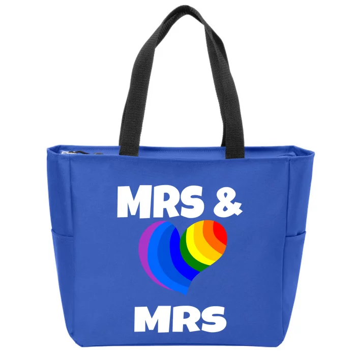 Mrs And Mrs Lgbtq Valentines Day Matching Couple Gift Lesbian Funny Gift Zip Tote Bag