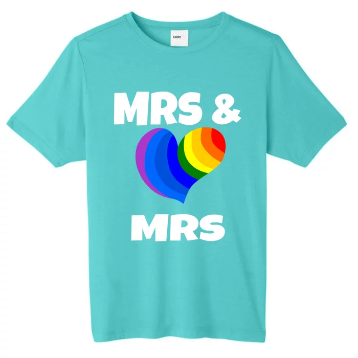 Mrs And Mrs Lgbtq Valentines Day Matching Couple Gift Lesbian Funny Gift ChromaSoft Performance T-Shirt