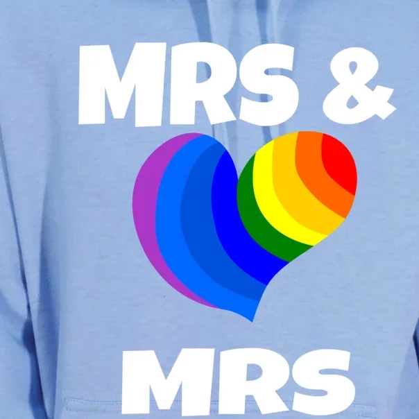 Mrs And Mrs Lgbtq Valentines Day Matching Couple Gift Lesbian Funny Gift Unisex Surf Hoodie