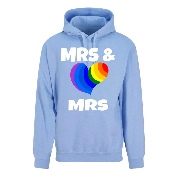 Mrs And Mrs Lgbtq Valentines Day Matching Couple Gift Lesbian Funny Gift Unisex Surf Hoodie