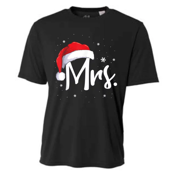 Mr And Mrs Claus Couples Matching Christmas Pajamas Santa Cool Gift Cooling Performance Crew T-Shirt