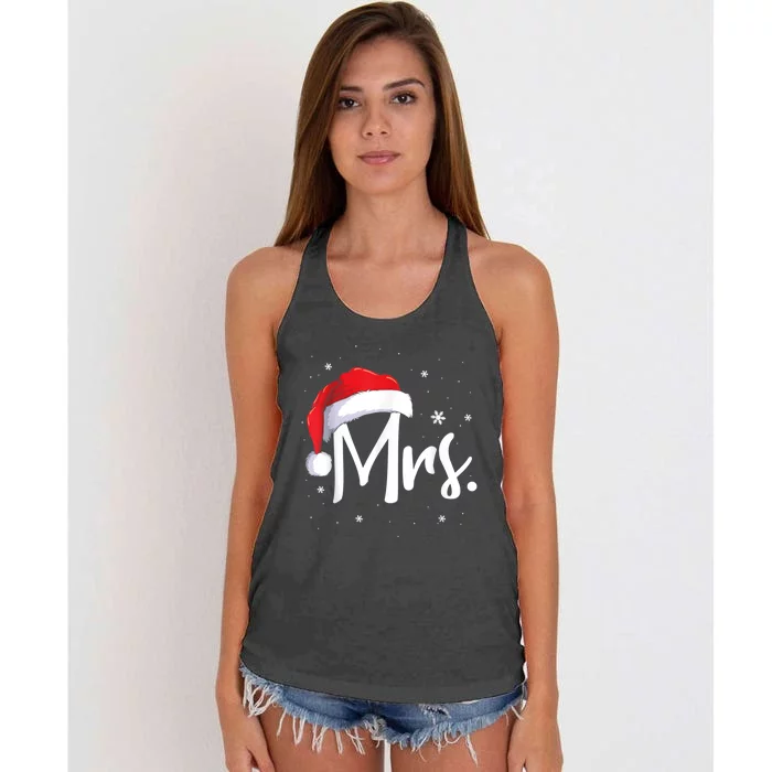 Mr And Mrs Claus Couples Matching Christmas Pajamas Santa Cool Gift Women's Knotted Racerback Tank