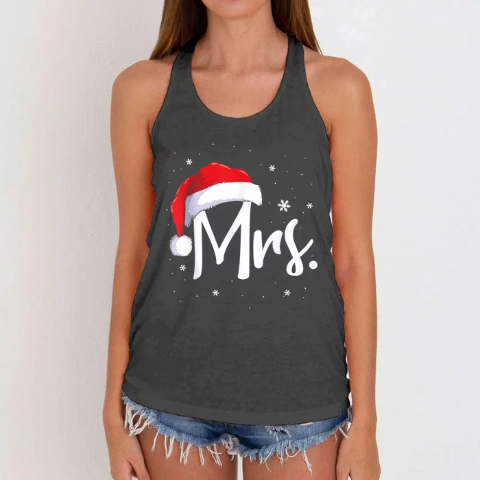 Mr And Mrs Claus Couples Matching Christmas Pajamas Santa Cool Gift Women's Knotted Racerback Tank