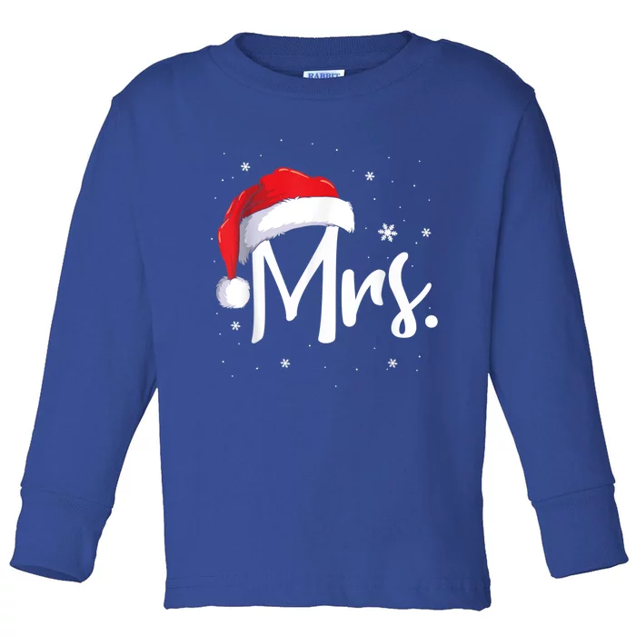 Mr And Mrs Claus Couples Matching Christmas Pajamas Santa Cool Gift Toddler Long Sleeve Shirt