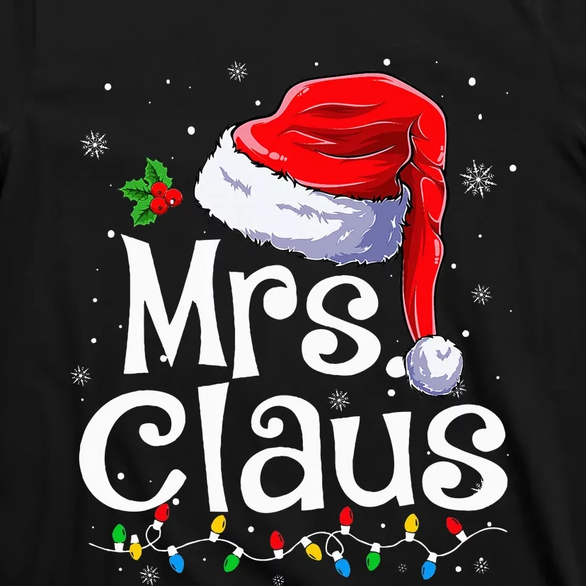 Mr And Mrs Claus Couples Matching Christmas Pajamas Santa T-Shirt