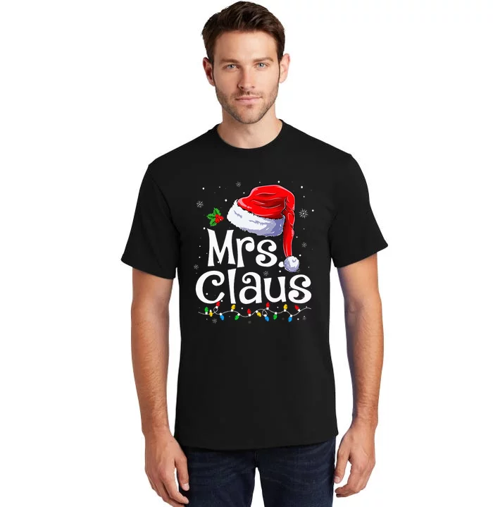 Mr And Mrs Claus Couples Matching Christmas Pajamas Santa Tall T-Shirt