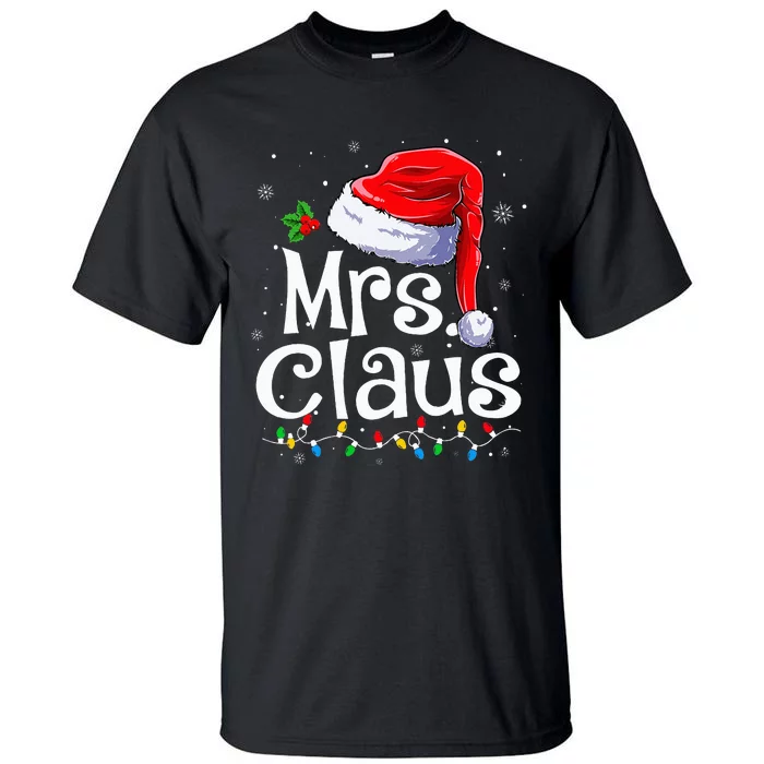 Mr And Mrs Claus Couples Matching Christmas Pajamas Santa Tall T-Shirt