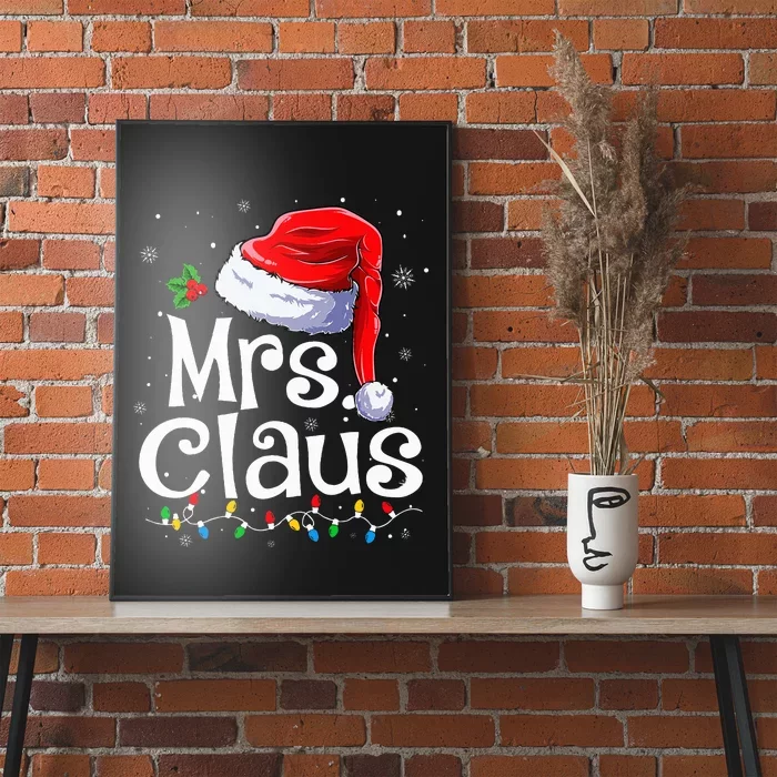 Mr And Mrs Claus Couples Matching Christmas Pajamas Santa Poster