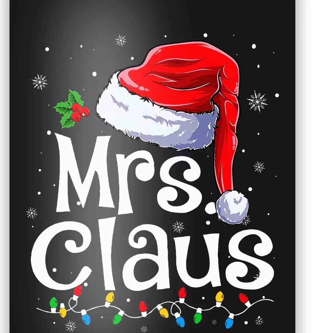 Mr And Mrs Claus Couples Matching Christmas Pajamas Santa Poster