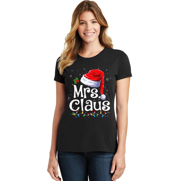 Mr And Mrs Claus Couples Matching Christmas Pajamas Santa Women's T-Shirt