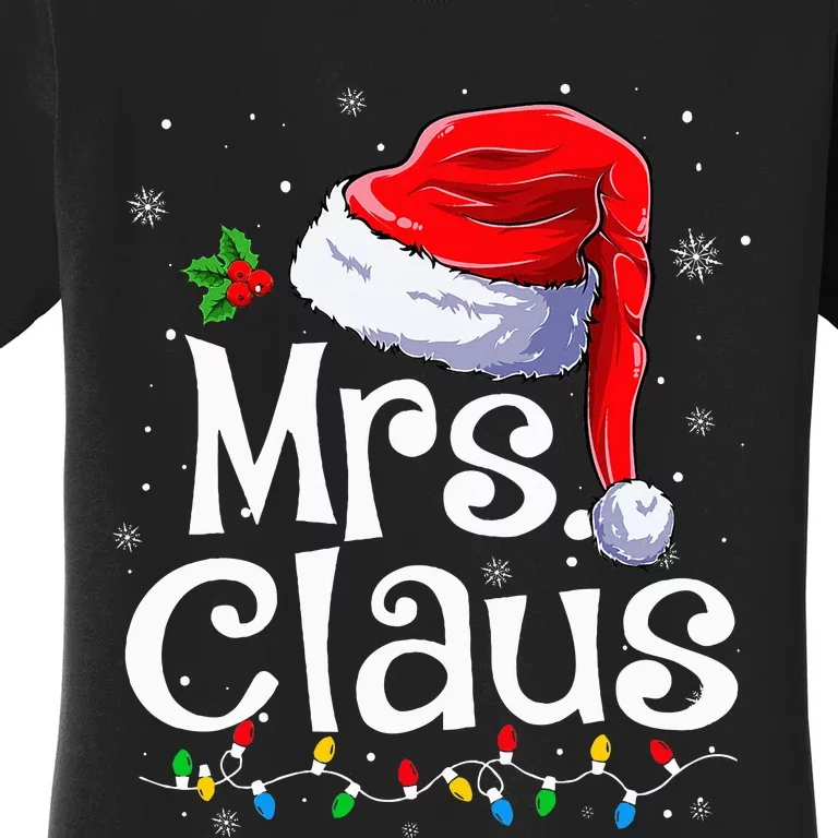 Mr And Mrs Claus Couples Matching Christmas Pajamas Santa Women's T-Shirt