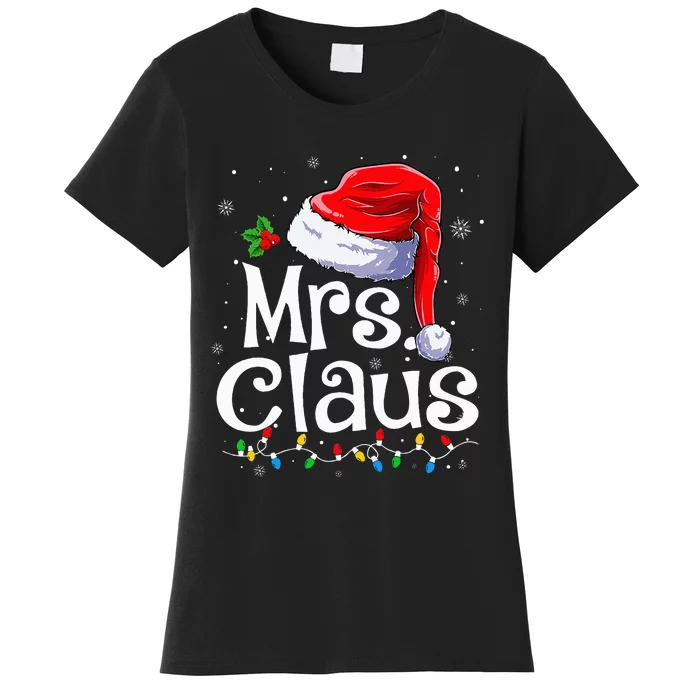 Mr And Mrs Claus Couples Matching Christmas Pajamas Santa Women's T-Shirt