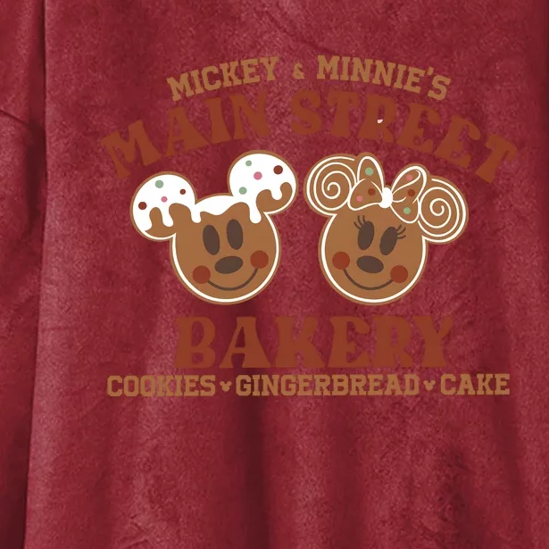 Mouse And Minnie Main Street Bakery Holiday Christmas Season Hooded Wearable Blanket