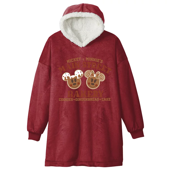 Mouse And Minnie Main Street Bakery Holiday Christmas Season Hooded Wearable Blanket