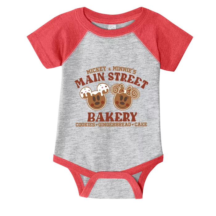 Mouse And Minnie Main Street Bakery Holiday Christmas Season Infant Baby Jersey Bodysuit