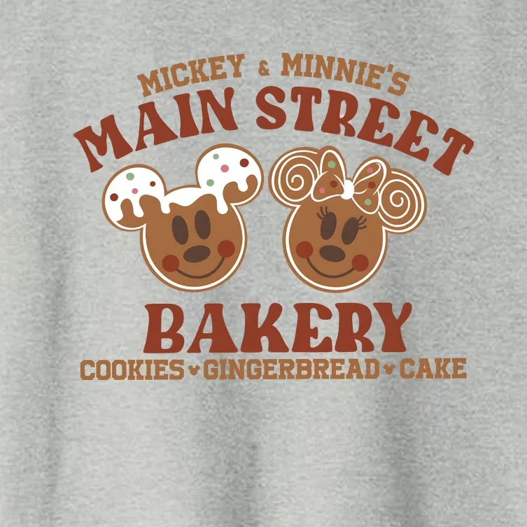 Mouse And Minnie Main Street Bakery Holiday Christmas Season Women's Crop Top Tee