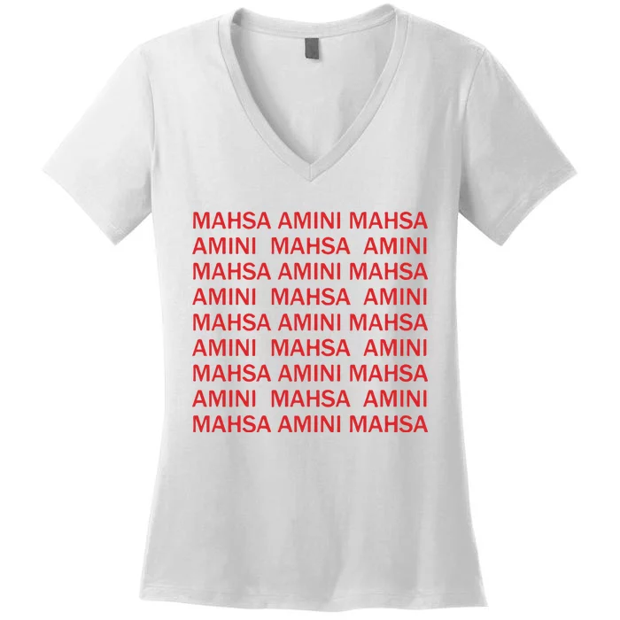 Mahsa Amini Mahsa Amini Women's V-Neck T-Shirt