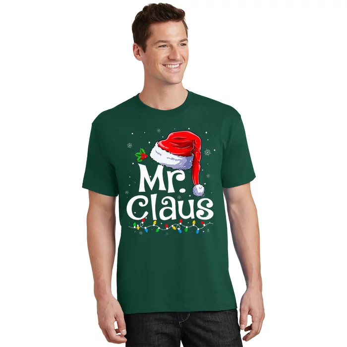 Mr and Mrs Claus Couples Matching Christmas Pajamas Santa T-Shirt