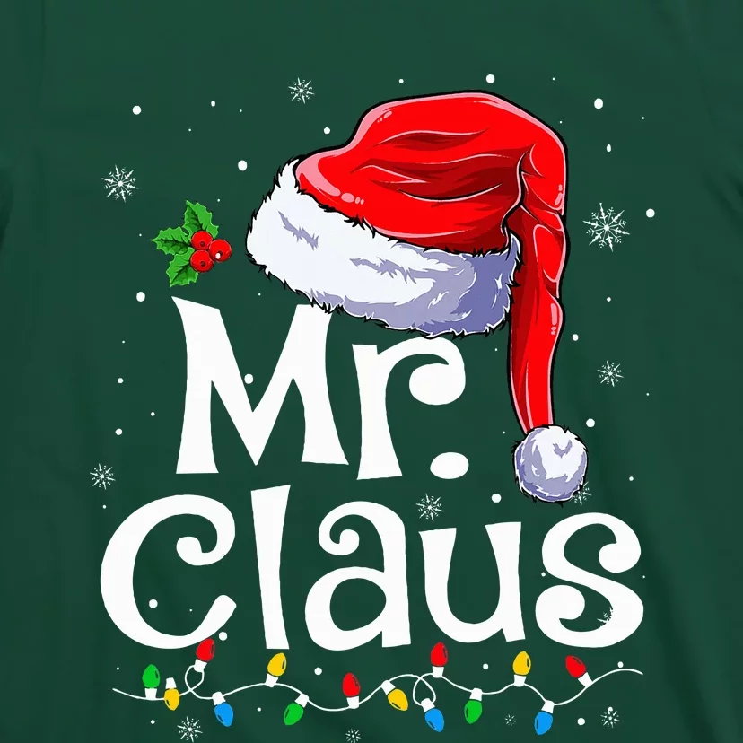 Mr and Mrs Claus Couples Matching Christmas Pajamas Santa T-Shirt