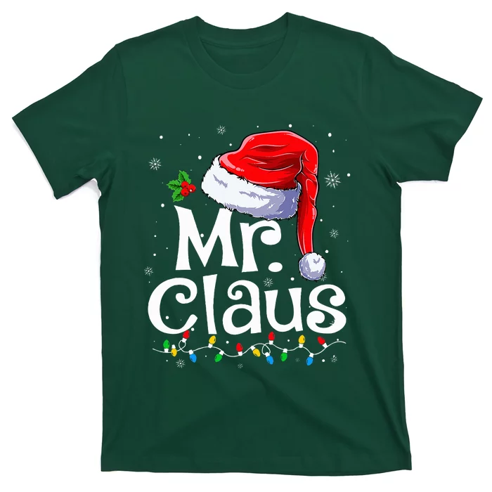 Mr and Mrs Claus Couples Matching Christmas Pajamas Santa T-Shirt