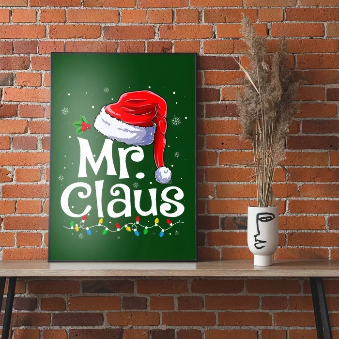 Mr and Mrs Claus Couples Matching Christmas Pajamas Santa Poster