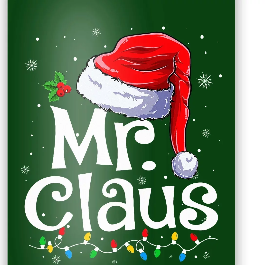 Mr and Mrs Claus Couples Matching Christmas Pajamas Santa Poster