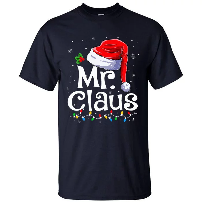 Mr and Mrs Claus Couples Matching Christmas Pajamas Santa Tall T-Shirt