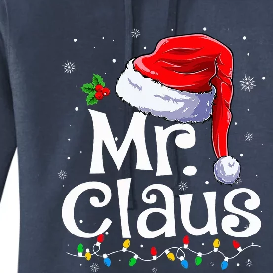 Mr and Mrs Claus Couples Matching Christmas Pajamas Santa Women's Pullover Hoodie