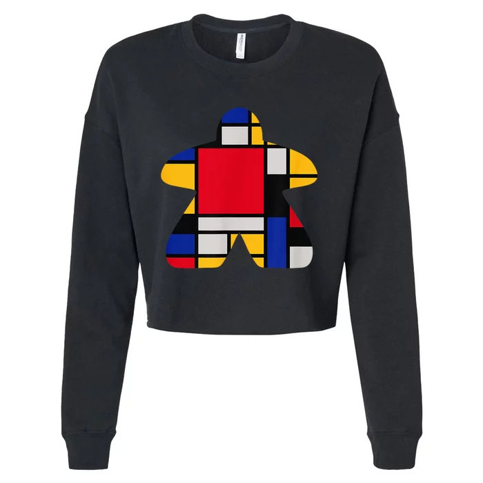 Modern Art Meeple Cropped Pullover Crew