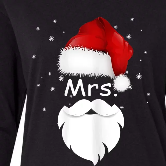 Mr And Mrs Claus Christmas Couples Matching Santa Pajamas Womens Cotton Relaxed Long Sleeve T-Shirt