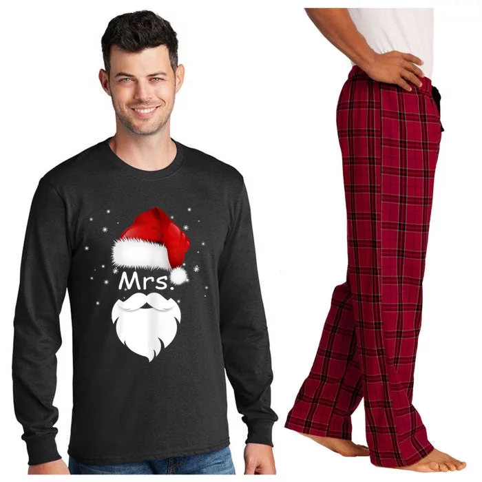 Mr And Mrs Claus Christmas Couples Matching Santa Pajamas Long Sleeve Pajama Set