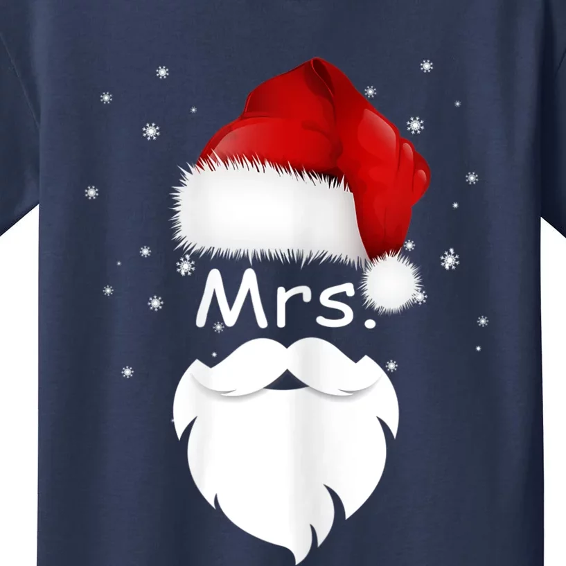 Mr And Mrs Claus Christmas Couples Matching Santa Pajamas Kids T-Shirt