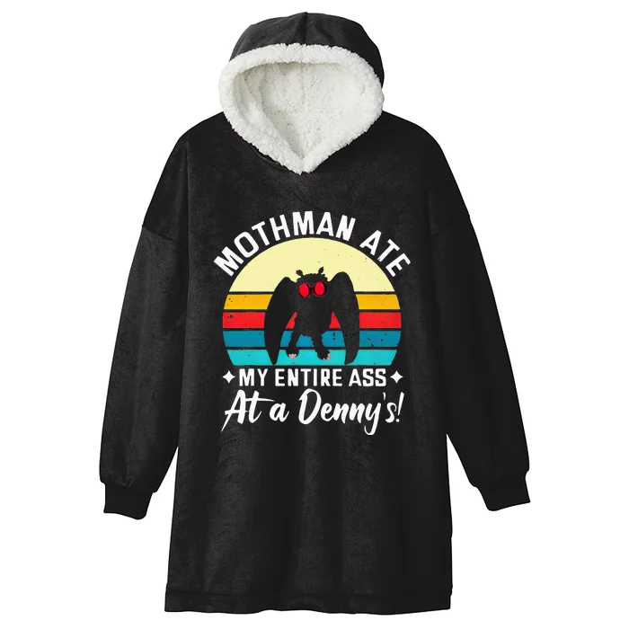 Mothman Ate My Entire Ass Mothman Cryptid Hooded Wearable Blanket