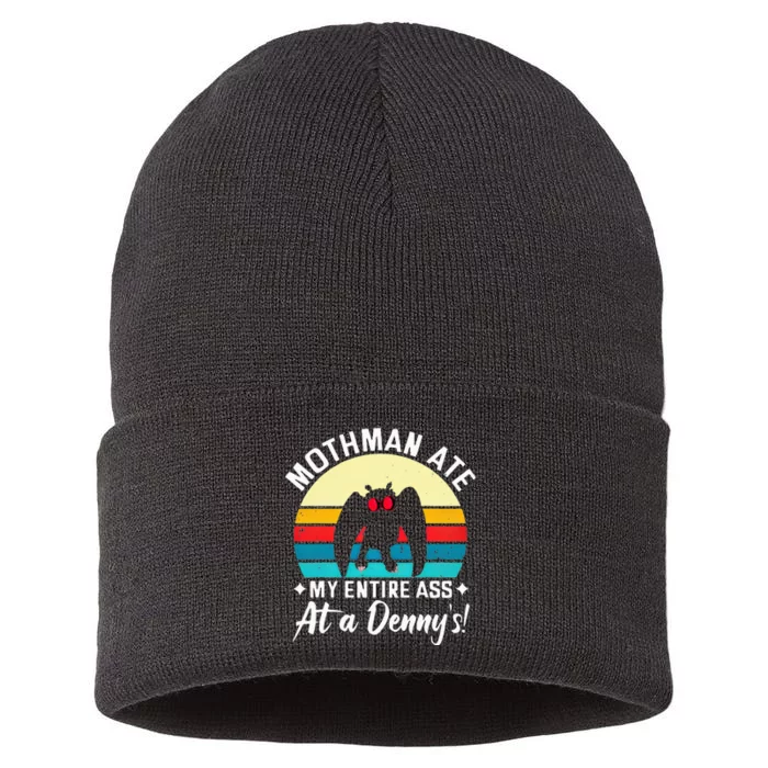 Mothman Ate My Entire Ass Mothman Cryptid Sustainable Knit Beanie