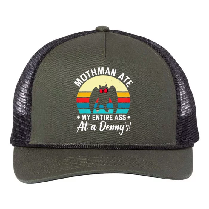 Mothman Ate My Entire Ass Mothman Cryptid Retro Rope Trucker Hat Cap