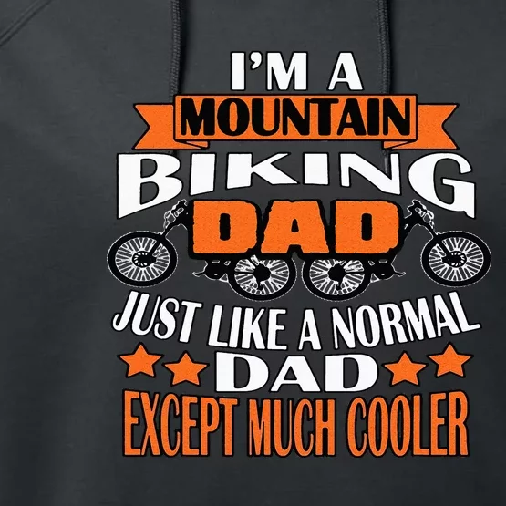 M A Mountain Biking Dad Cycling Lover Funny Performance Fleece Hoodie